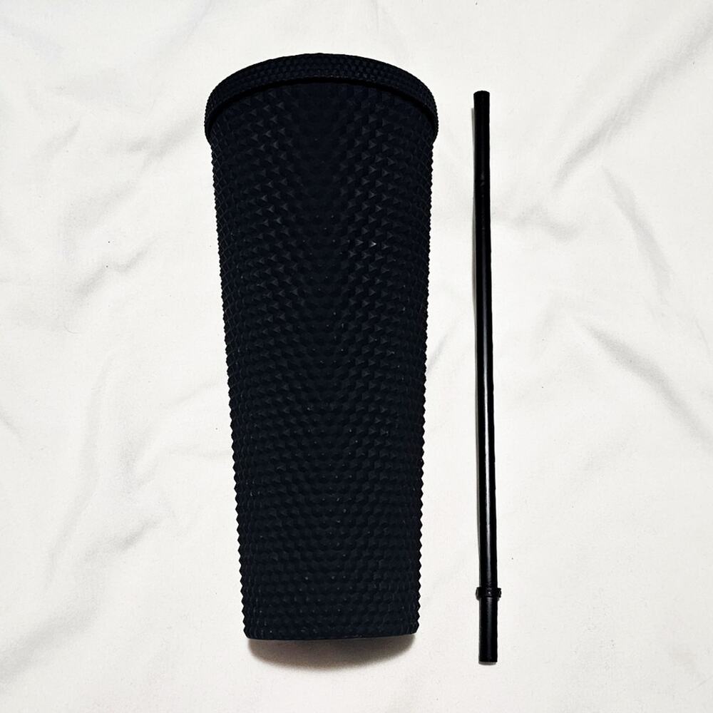 Starbucks New Venti Matte Black Soft Touch Studded Tumbler 24 oz - Picture 3 of 12
